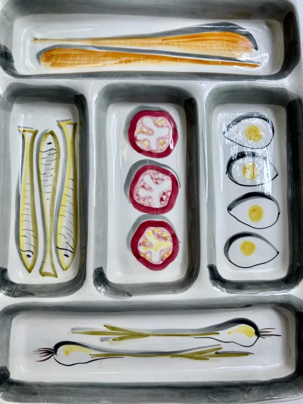 Italian MCM Hand Painted Art Pottery Tray